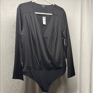 Express Black Satin Bodysuit